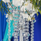Lifestyle_Detail_Silver Acrylic Crystal Drop Centerpiece Size: 27 in 