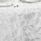 Lifestyle_Detail_White Pinchwheel Round Tablecloth Size: 120 in