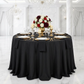 Economy Polyester Tablecloth 108" Round - Black - CV Linens