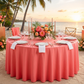Coral Premium Polyester 108" Round Tablecloth | Wedding | Event | Wholesale by CV Linens