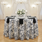 French Toile 108" Round Tablecloth - Black - CV Linens