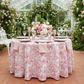 French Toile 108" Round Tablecloth - Pink - CV Linens