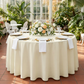 Premium Polyester 108" Round Tablecloth - Light Ivory/Off White - CV Linens