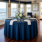 Premium Polyester 108" Round Tablecloth - Navy Blue - CV Linens