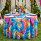 Tie-Dye Polyester 108" Round Tablecloth - CV Linens
