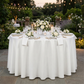 Lamour Satin 120" Round Tablecloth - White - CV Linens