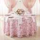 Pink French Toile Round Tablecloth Size: 120 in | Polyester | Wedding | Event | Wholesale by CV Linens