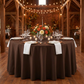 Chocolate Brown Premium Polyester Round Tablecloth Size: 120 in | Wedding | Event | Wholesale by CV Linens