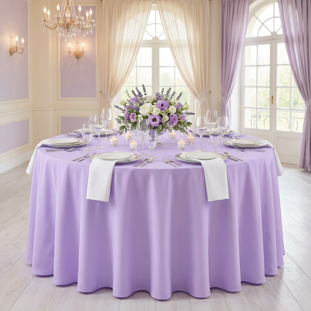 Lavender Premium Polyester 120" Round Tablecloth | Wedding | Event | Wholesale by CV Linens