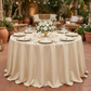 Nude Premium Polyester Round Tablecloth Size: 120 in | Wedding | Event | Wholesale by CV Linens