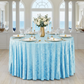 Velvet 120" Round Tablecloth - Baby Blue - CV Linens