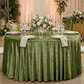 Velvet 120" Round Tablecloth - Dark Sage Green - CV Linens