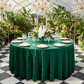 Velvet 120" Round Tablecloth - Emerald Green - CV Linens