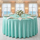 Velvet 120" Round Tablecloth - Light Turquoise - CV Linens