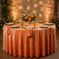 Velvet 120" Round Tablecloth - Orange - CV Linens