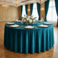 Velvet 120" Round Tablecloth - Peacock Teal - CV Linens
