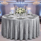 Velvet 120" Round Tablecloth - Silver - CV Linens