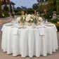 Accordion Crinkle Taffeta 132" Round Tablecloth - White - CV Linens