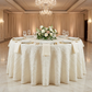 Accordion Crinkle Taffeta 132" Round Tablecloth - Ivory - CV Linens