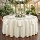 Lamour Satin 132" Round Tablecloth - Ivory - CV Linens