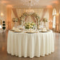 Ivory Round Premium Polyester Tablecloth Size: 132 in | Wedding | Event | Wholesale by CV Linens