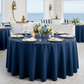 Navy Blue Economy Polyester Tablecloth Round Size: 132 in | Wedding | Event | Wholesale by CV Linens
