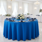 Royal Blue Economy Polyester Tablecloth Round Size: 132 in | Wedding | Event | Wholesale by CV Linens