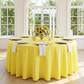 Yellow Round Premium Polyester Tablecloth Size: 132 in | Wedding | Event | Wholesale by CV Linens