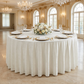 Velvet 132" Round Tablecloth - Ivory - CV Linens