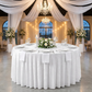 Velvet 132" Round Tablecloth - White - CV Linens
