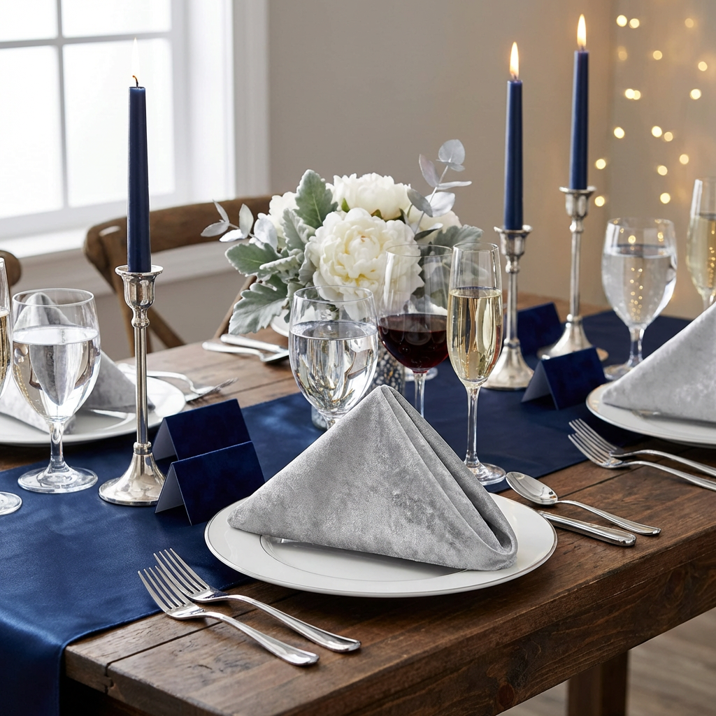 Velvet 20"x20" Linen Napkin - Silver - CV Linens