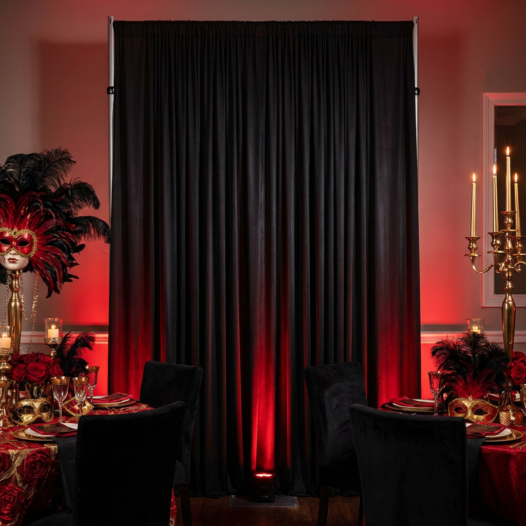 Spandex 4-way Stretch Drape Curtain 12ft H x 60" W - Black - CV Linens