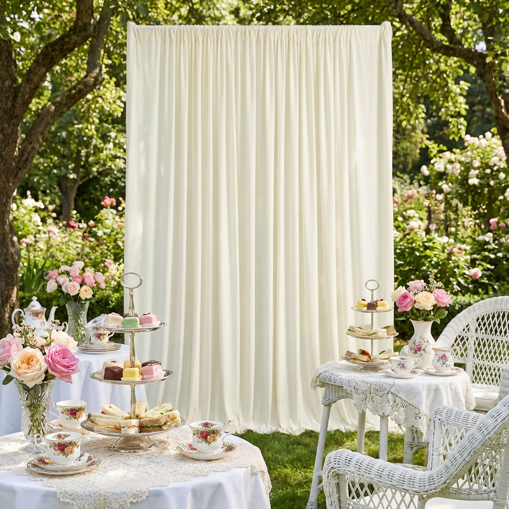 Spandex 4-way Stretch Drape Curtain 12ft H x 60" W - Ivory - CV Linens
