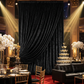 Velvet 12ft H x 52" W Drape/Backdrop Curtain Panel - Black - CV Linens
