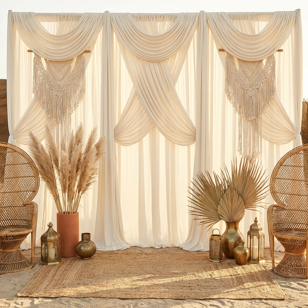 Spandex 4-way Stretch Drape Curtain 10ft H x 60" W - Ivory - CV Linens