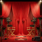Spandex 4-way Stretch Drape Curtain 10ft H x 60" W - Red - CV Linens