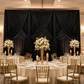 Velvet 10ft H x 52" W Drape/Backdrop Curtain Panel - Black - CV Linens