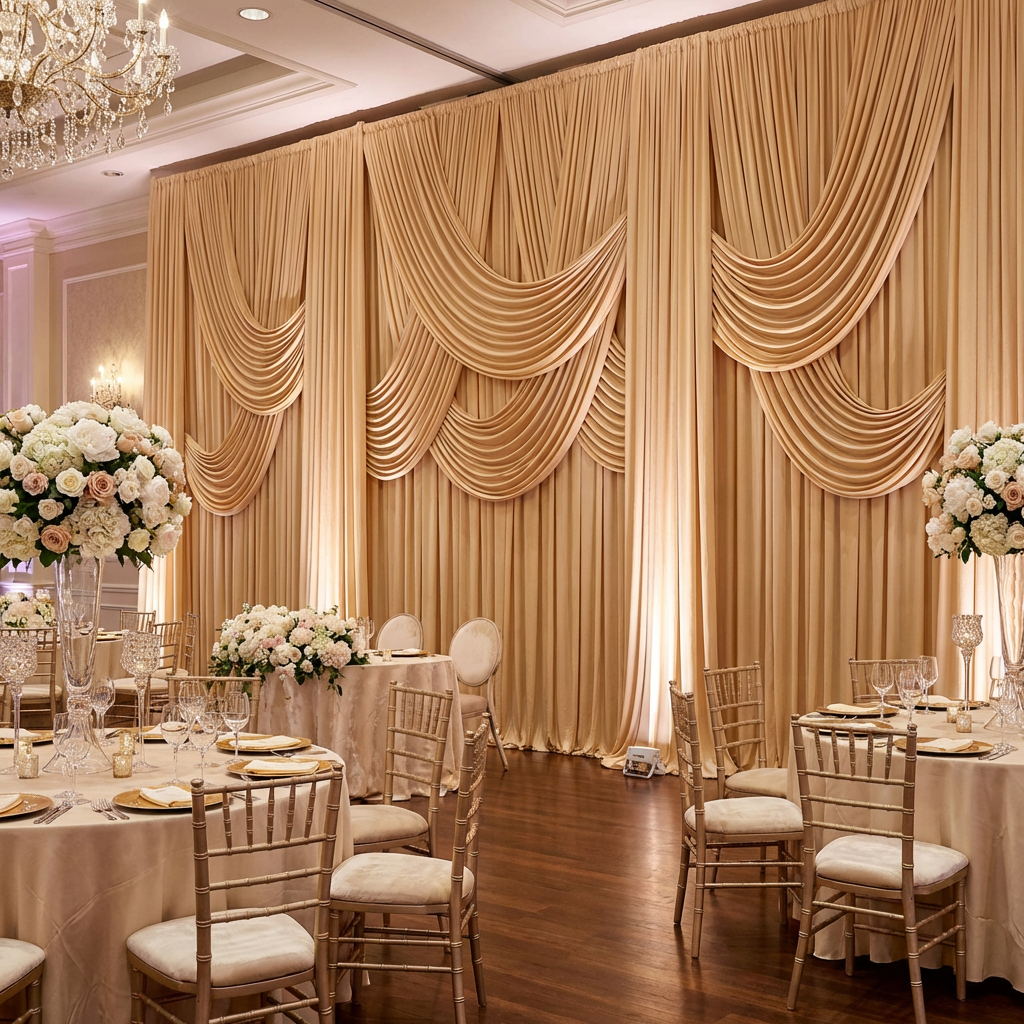 Spandex 4-way Stretch Drape Curtain 12ft H x 60