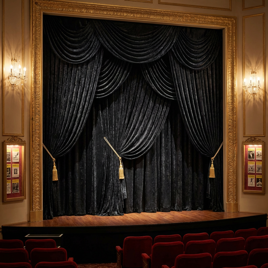 Velvet 12ft H x 52" W Drape/Backdrop Curtain Panel - Black - CV Linens
