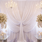Velvet 12ft H x 52" W Drape/Backdrop Curtain Panel - White - CV Linens