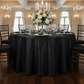 Lifestyle_Front_Black Pintuck Round Tablecloth Size: 132 in 