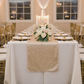 Lifestyle_Front_Champagne Glitz Sequin Table Runner Size: 12-13 X 108 in