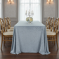 Lifestyle_Front_Dusty Blue Velvet Rectangular Tablecloth Size: 90 X 132 in 