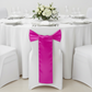 Lifestyle_Front_Fuchsia Standard Satin Chair Sash Size: 6 X 108 in