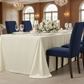 Lifestyle_Front_Ivory Lamour Satin Oblong 90" x 156" Rectangular Tablecloth
