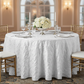 Lifestyle_Front_White Pinchwheel Round Tablecloth Size: 120 inImage