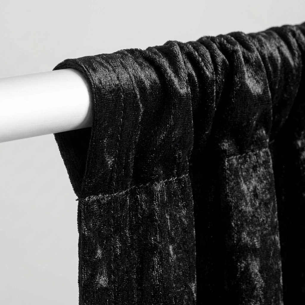 Velvet 10ft H x 52" W Drape/Backdrop Curtain Panel - Black - CV Linens