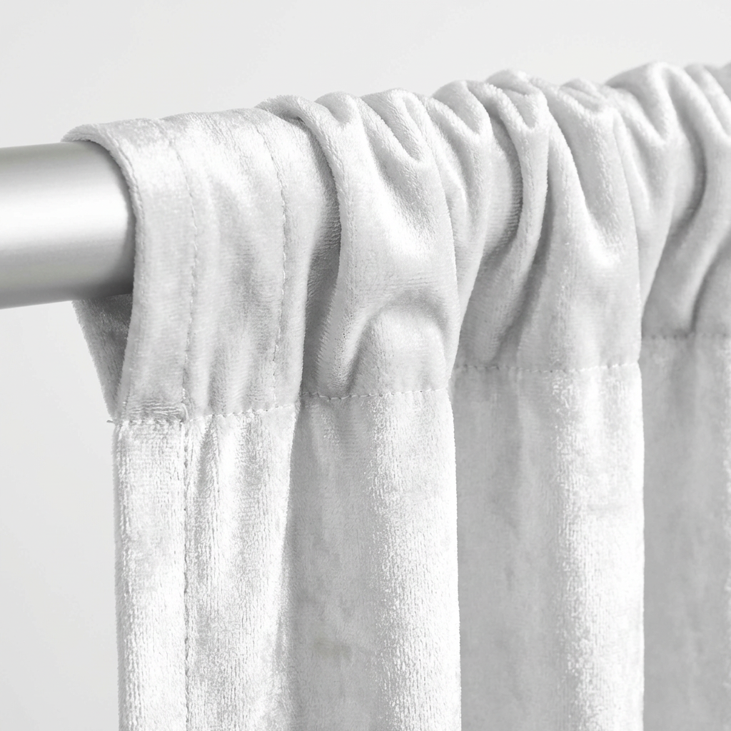 Velvet 12ft H x 52" W Drape/Backdrop Curtain Panel - White - CV Linens