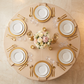 Premium Polyester 108" Round Tablecloth - Champagne - CV Linens