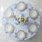 French Toile 108" Round Tablecloth - Baby Blue - CV Linens